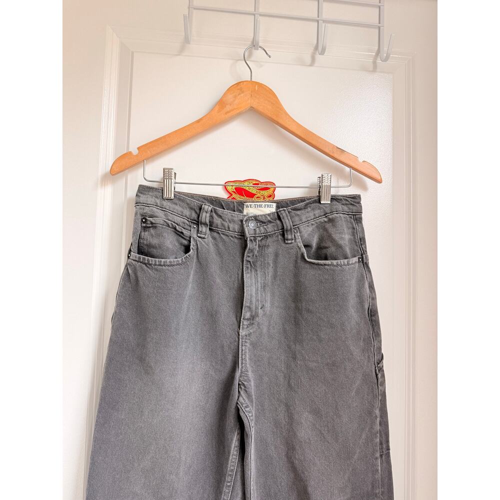We The Free Tinsley Baggy Mid-Rise Straight Leg Jeans Blow Out Black 27" - Picture 4 of 7